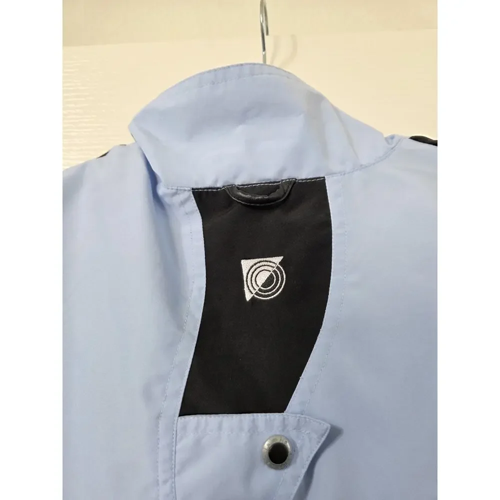 Jamie Sadock Light Blue Full Zip Boxy Sporty Short Golf Jacket, Petite Meidum